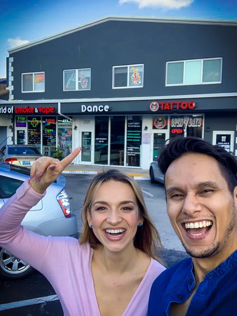 StudioHub's founders in front of a dance studio